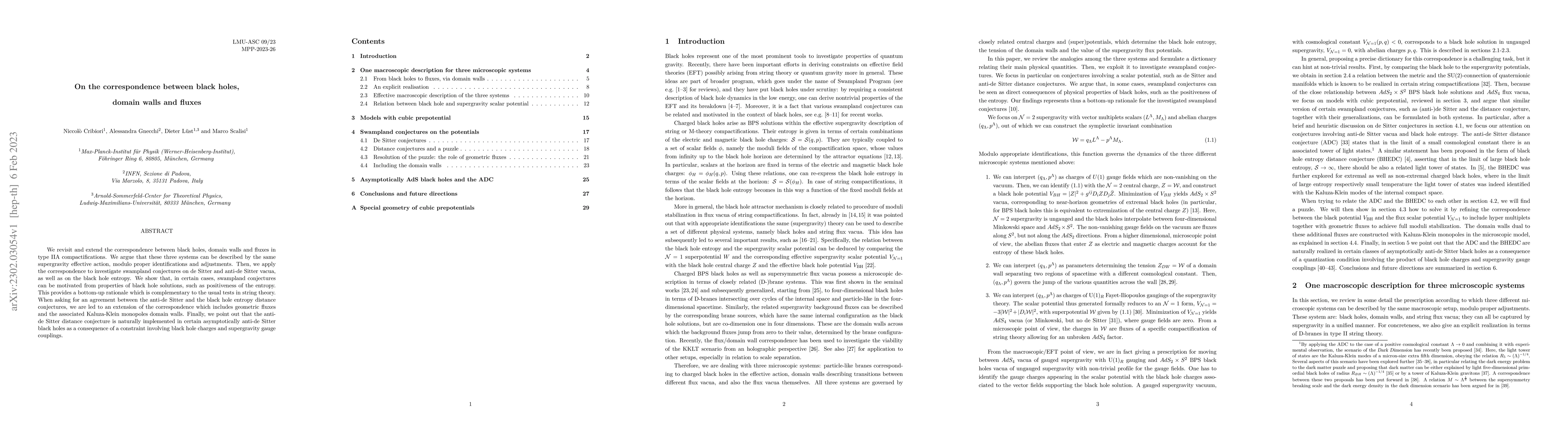 Thumbnail for On the correspondence between black holes, domain walls and fluxes