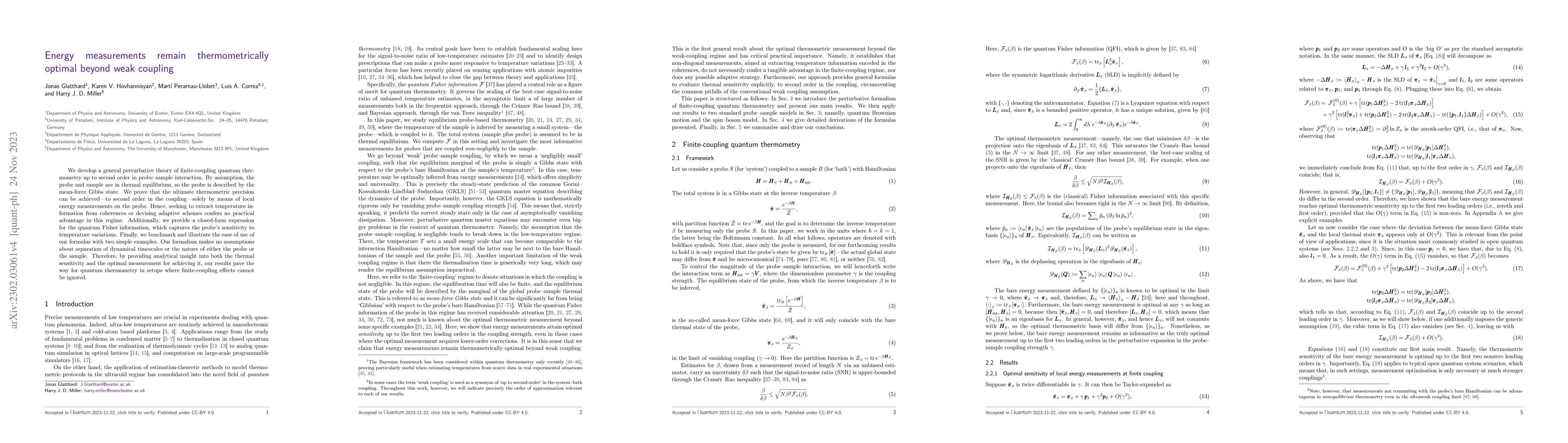 Thumbnail for Energy measurements remain thermometrically optimal beyond weak coupling