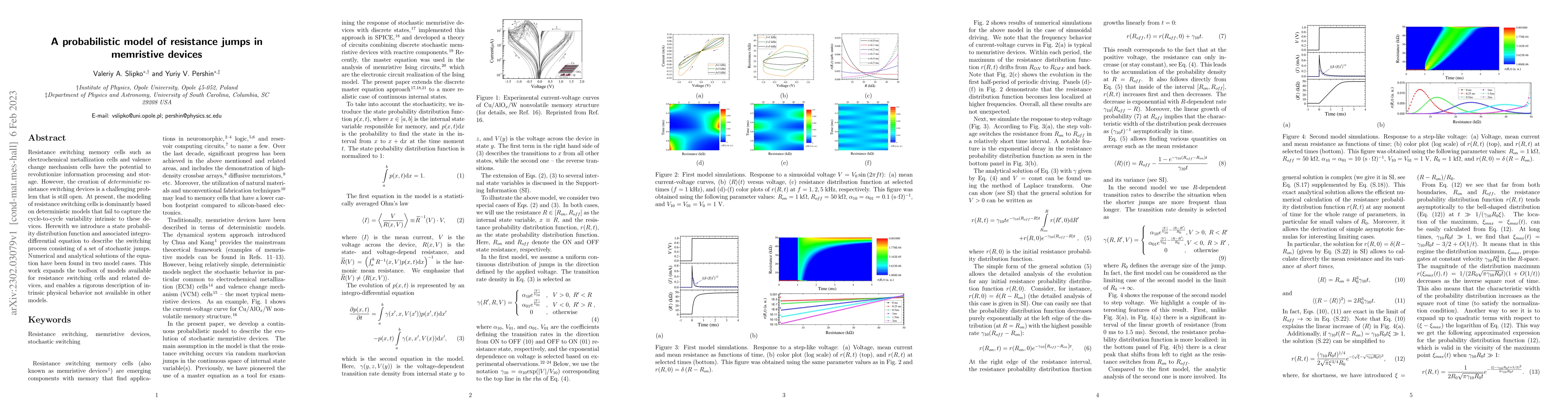 Thumbnail for A probabilistic model of resistance jumps in memristive devices