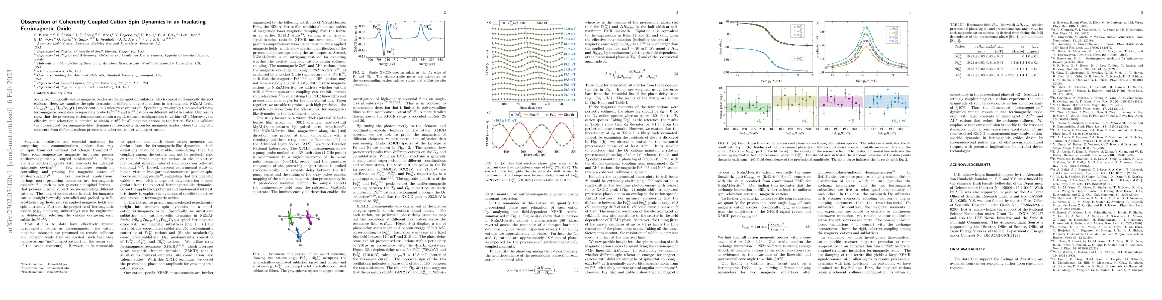 Thumbnail for Observation of Coherently Coupled Cation Spin Dynamics in an Insulating
  Ferrimagnetic Oxide