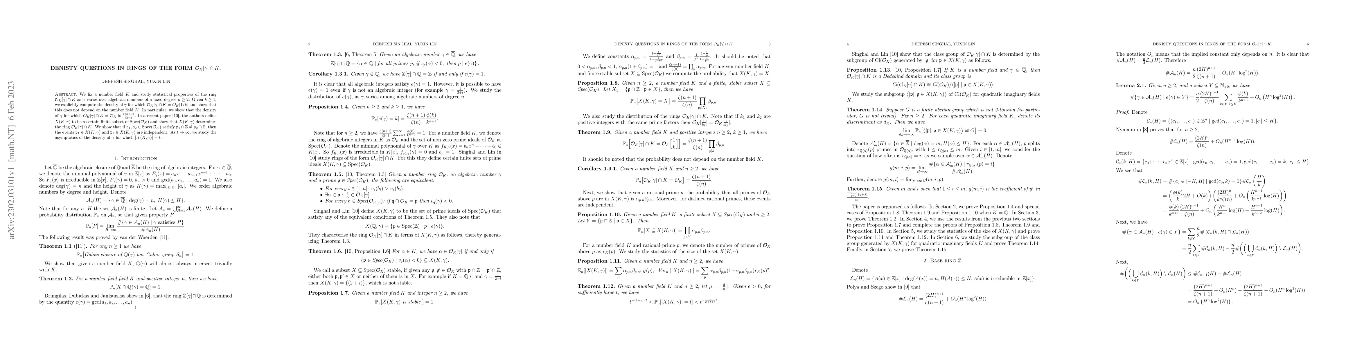 Thumbnail for Denisty questions in rings of the form $\mathcal{O}_K[\gamma]\cap K$