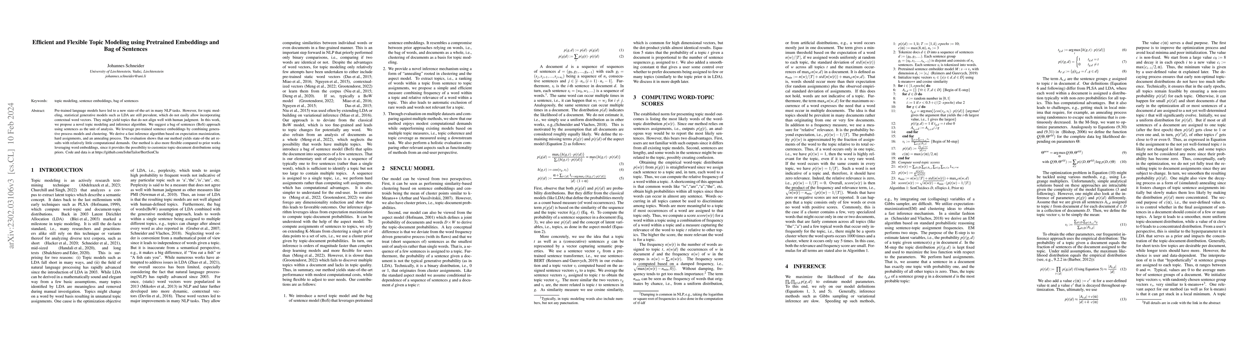 Thumbnail for Efficient and Flexible Topic Modeling using Pretrained Embeddings and
  Bag of Sentences