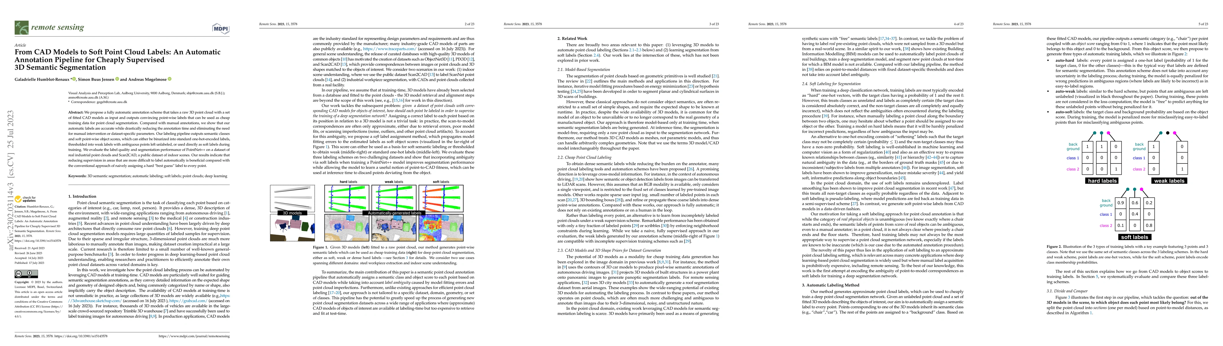 Thumbnail for From CAD models to soft point cloud labels: An automatic annotation
  pipeline for cheaply supervised 3D semantic segmentation