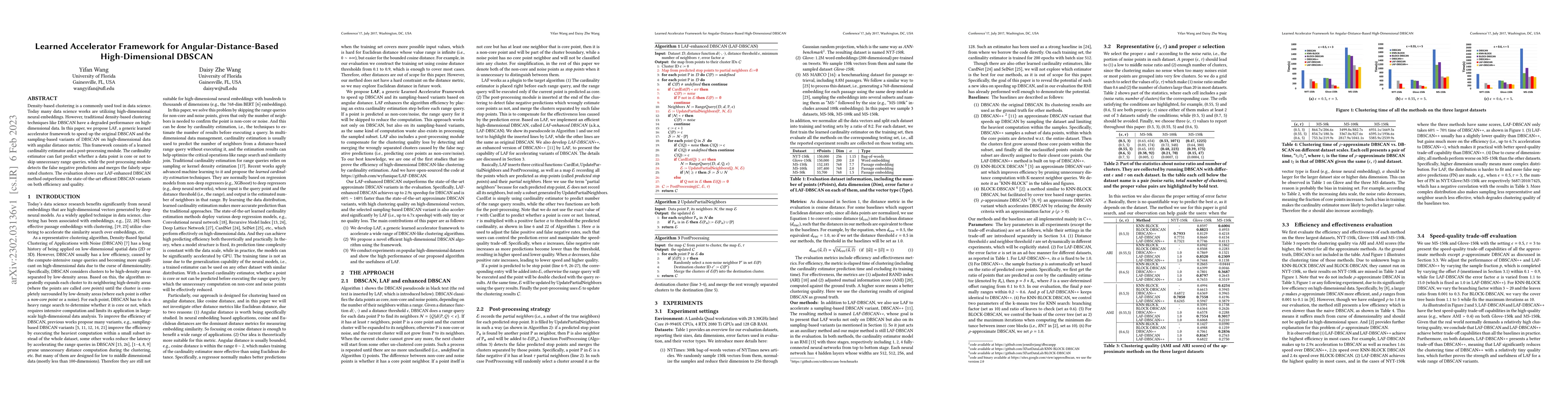 Thumbnail for Learned Accelerator Framework for Angular-Distance-Based
  High-Dimensional DBSCAN