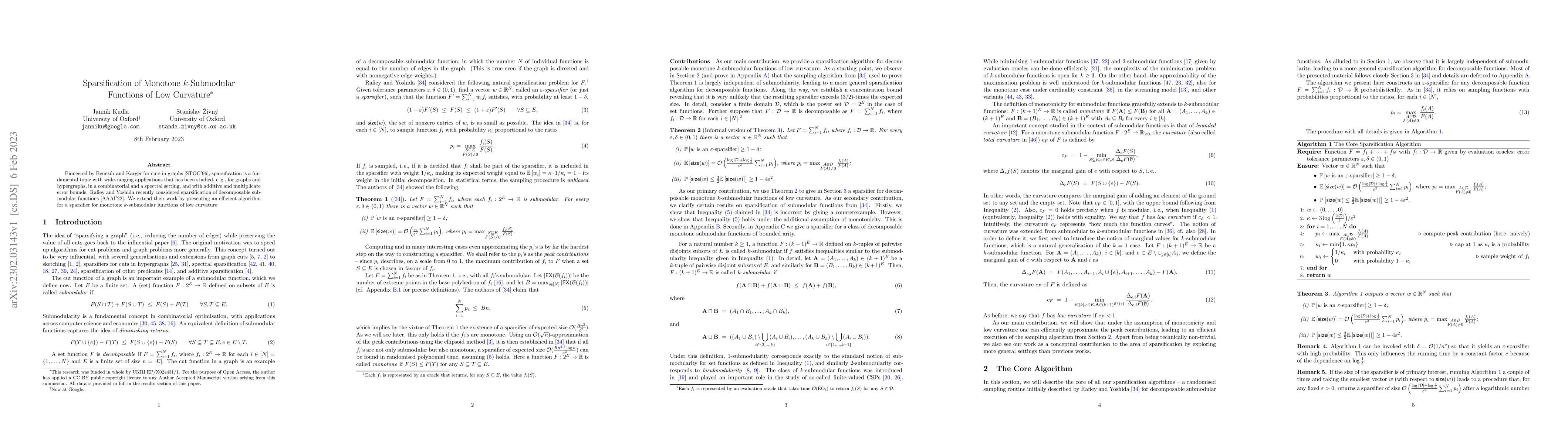 Thumbnail for Sparsification of Monotone $k$-Submodular Functions of Low Curvature