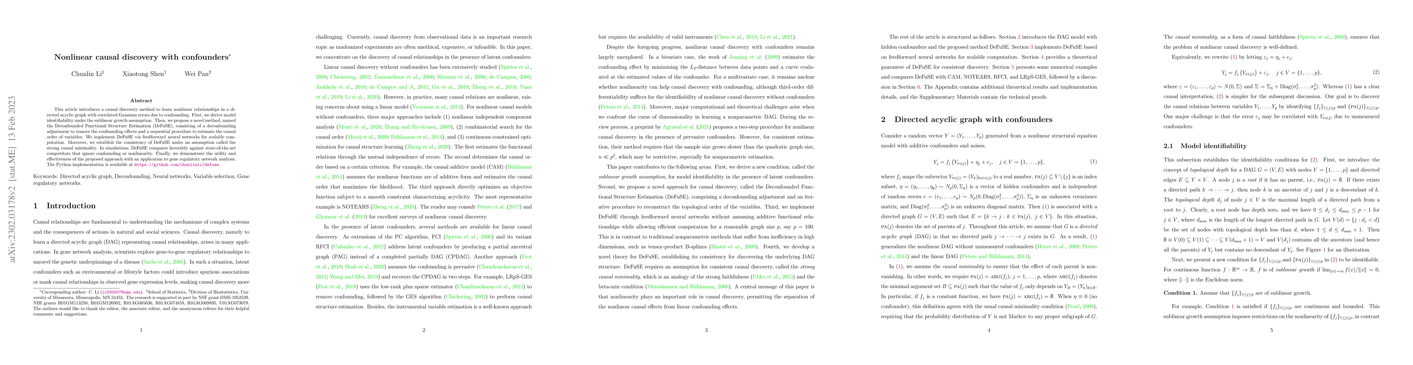 Thumbnail for Nonlinear Causal Discovery with Confounders
