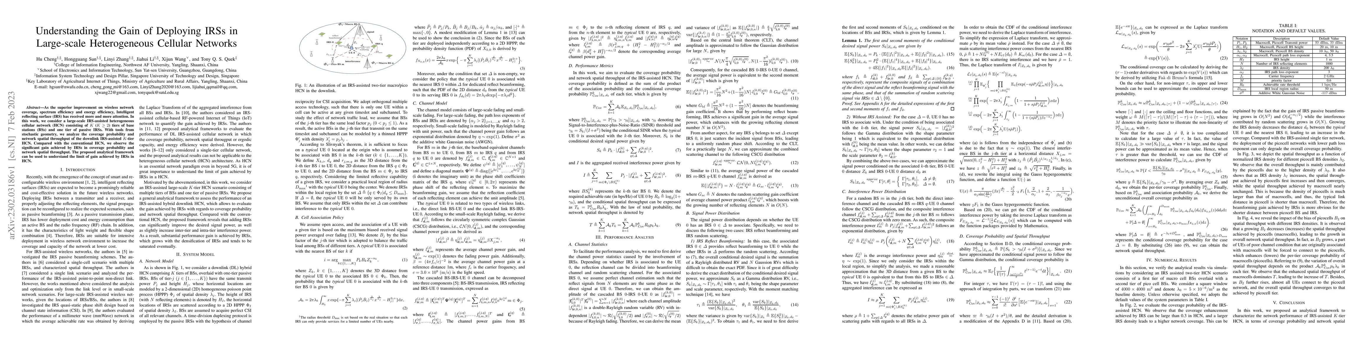 Thumbnail for Understanding the Gain of Deploying IRSs in Large-scale Heterogeneous
  Cellular Networks