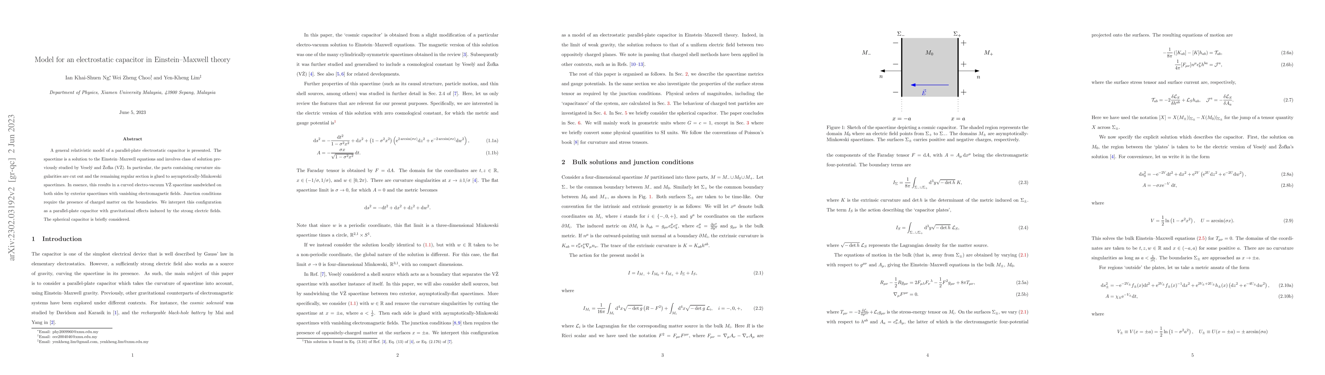 Thumbnail for Model for an electrostatic capacitor in Einstein-Maxwell theory