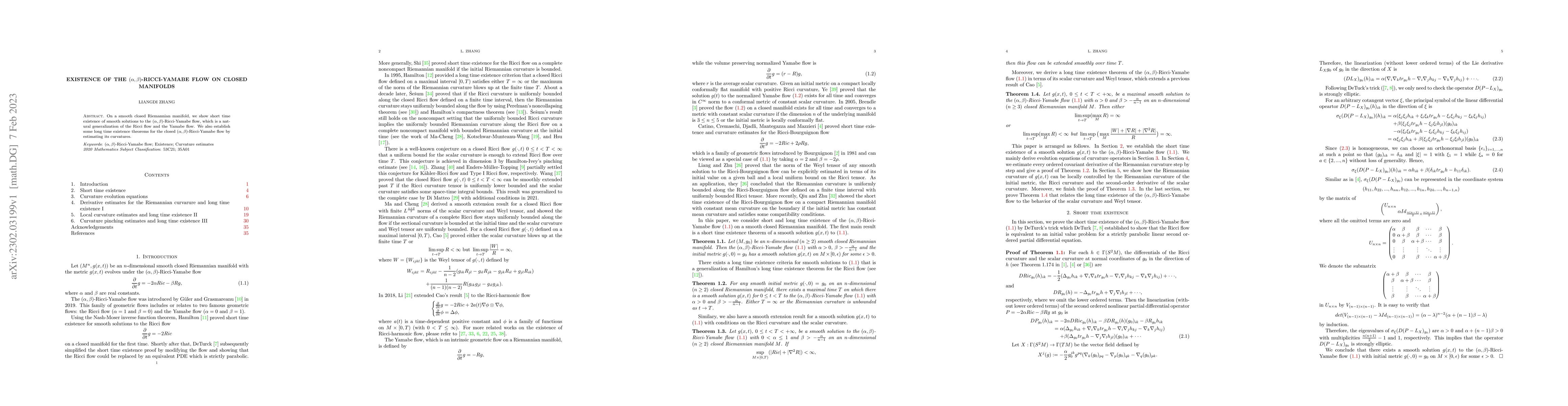 Thumbnail for Existence of the $(\alpha,\beta)$-Ricci-Yamabe flow on closed manifolds