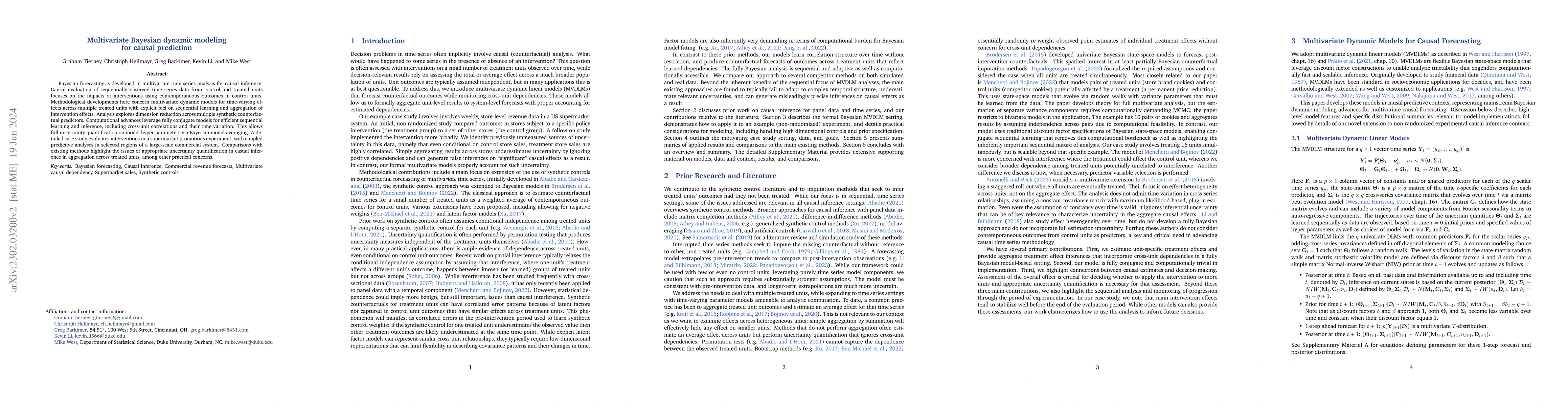 Thumbnail for Multivariate Bayesian dynamic modeling for causal prediction