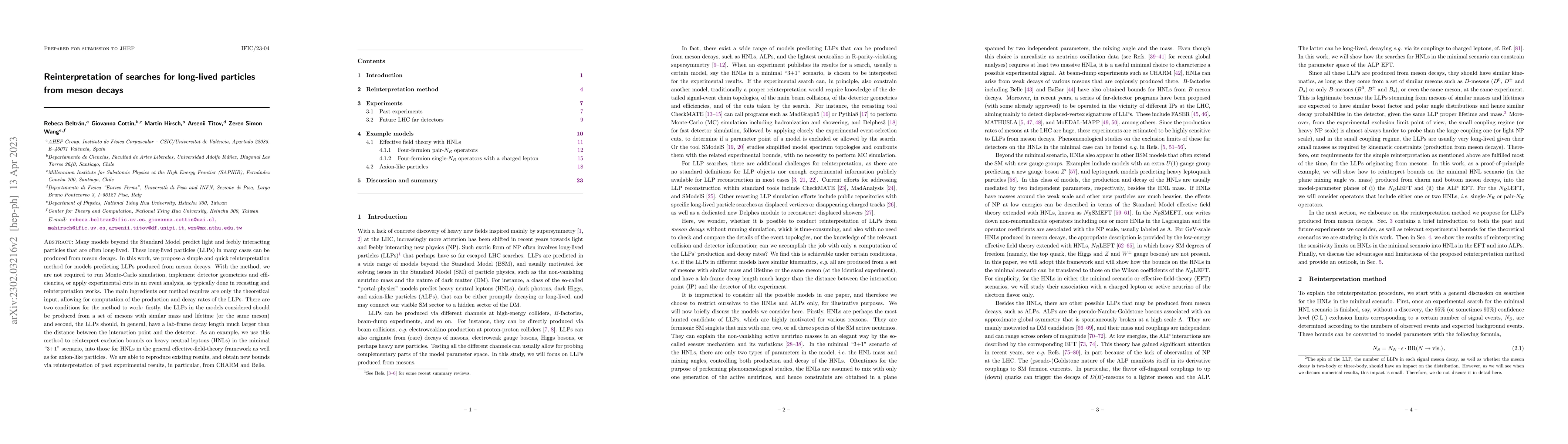 Thumbnail for Reinterpretation of searches for long-lived particles from meson decays