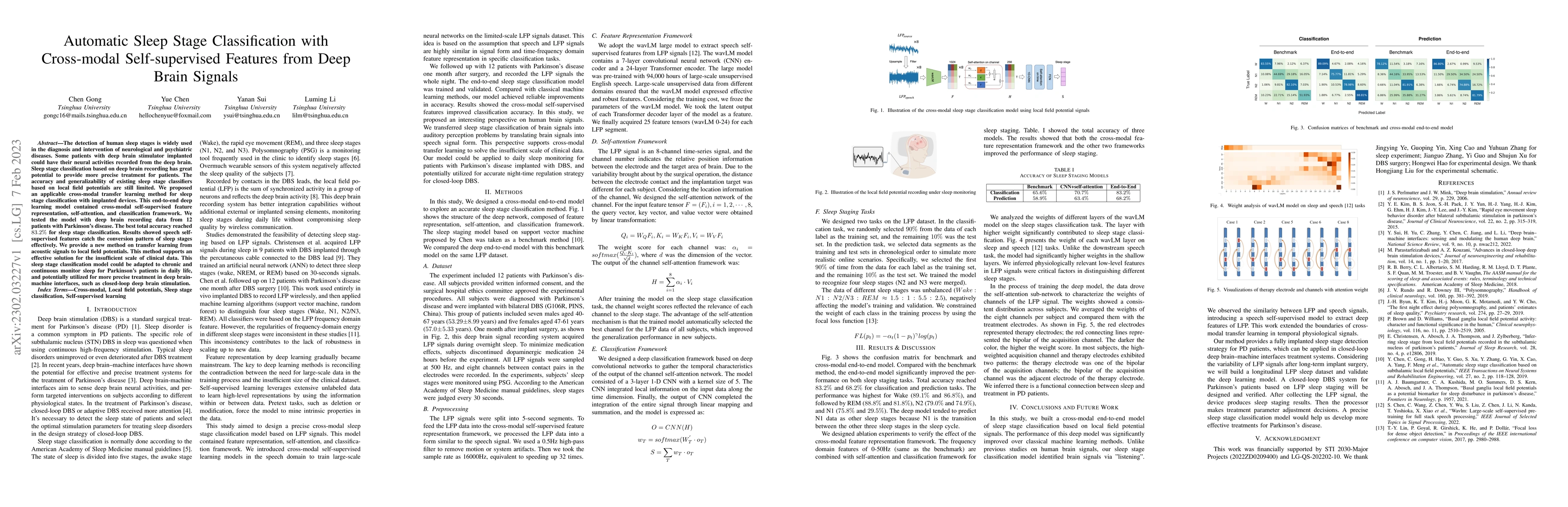Thumbnail for Automatic Sleep Stage Classification with Cross-modal Self-supervised
  Features from Deep Brain Signals