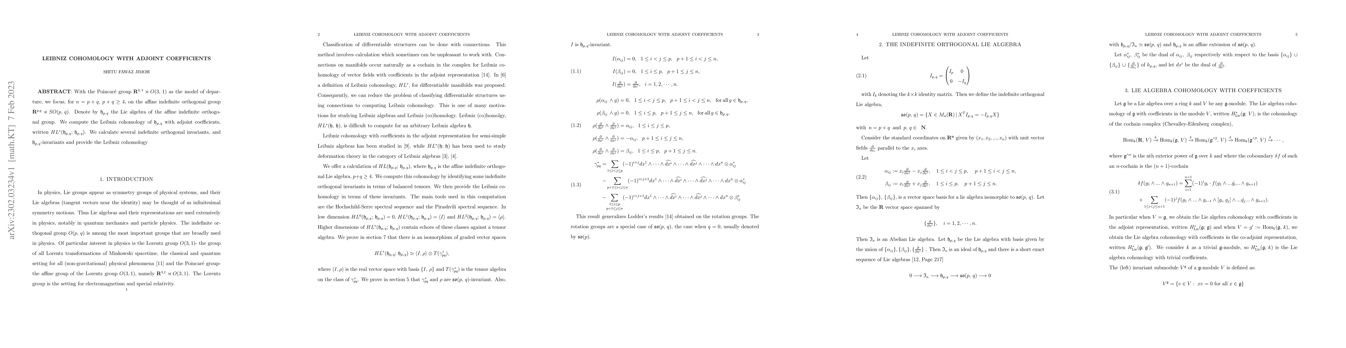 Thumbnail for Leibniz Cohomology with Adjoint Coefficients