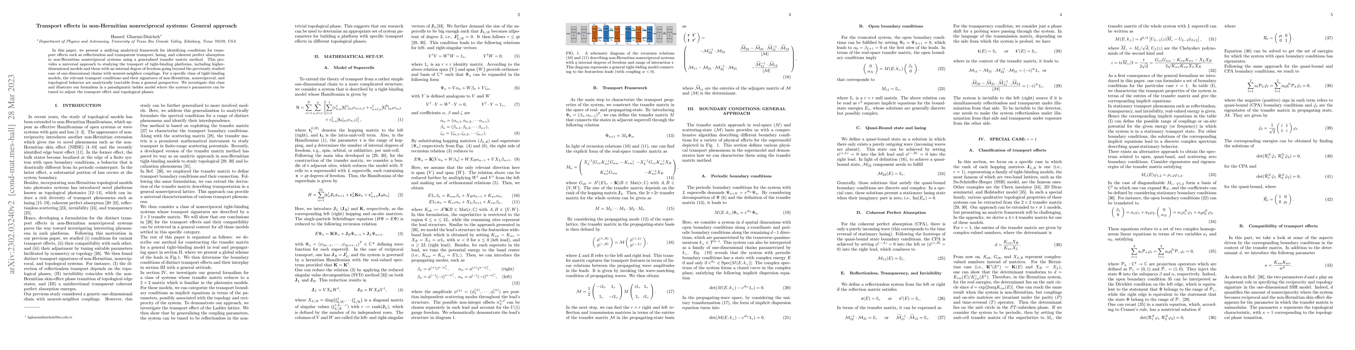 Thumbnail for Transport effects in non-Hermitian nonreciprocal systems: General
  approach