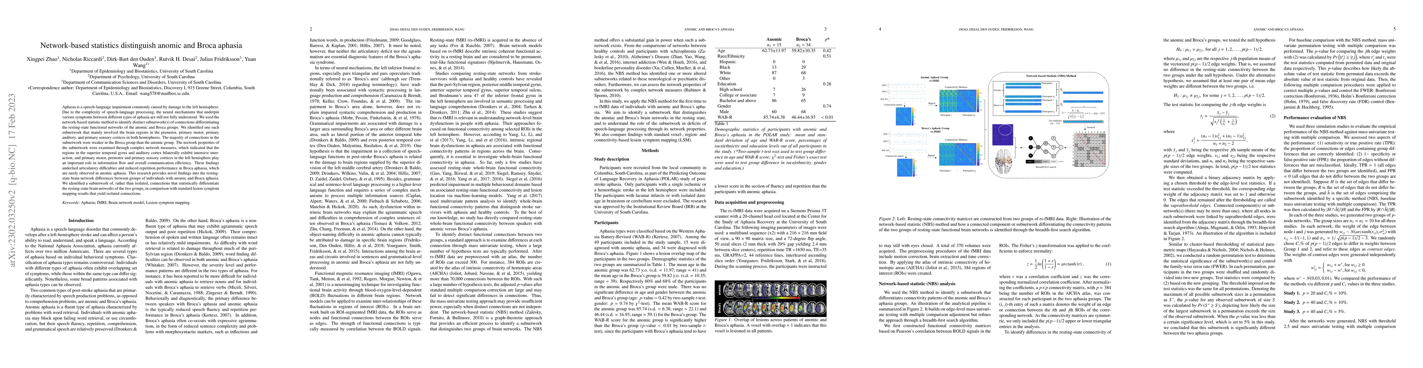 Thumbnail for Network-based Statistics Distinguish Anomic and Broca Aphasia