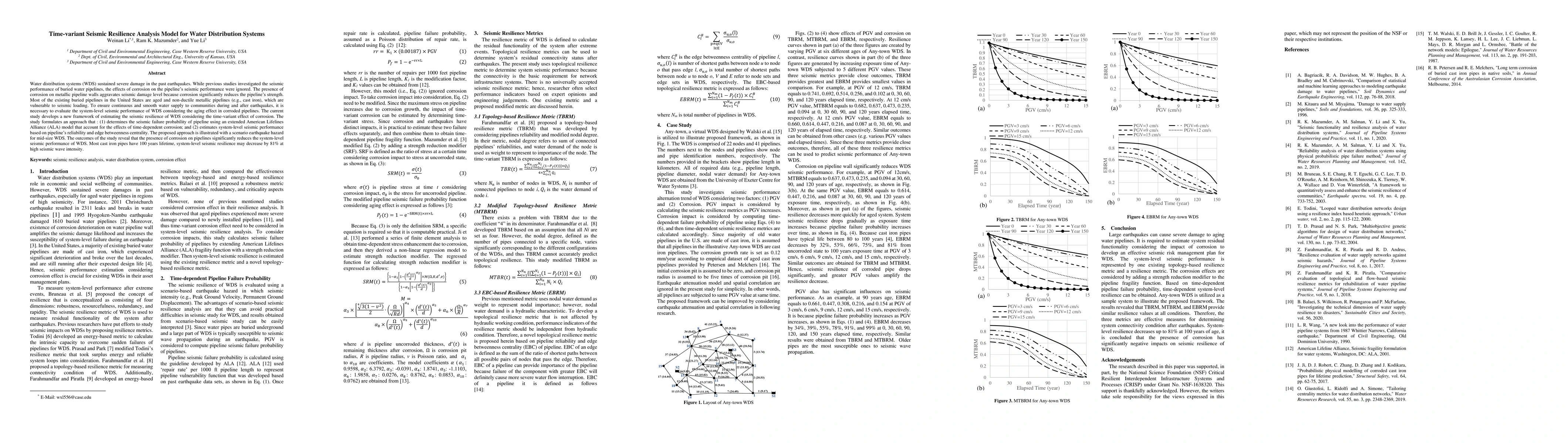 Thumbnail for Time-variant Seismic Resilience Analysis Model for Water Distribution
  Systems