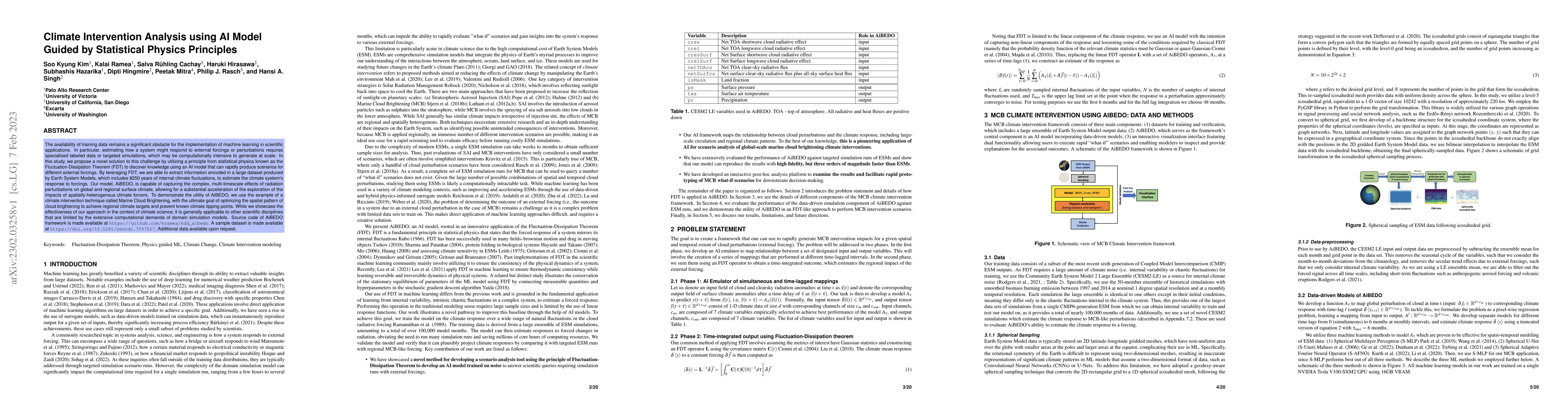 Thumbnail for Climate Intervention Analysis using AI Model Guided by Statistical
  Physics Principles
