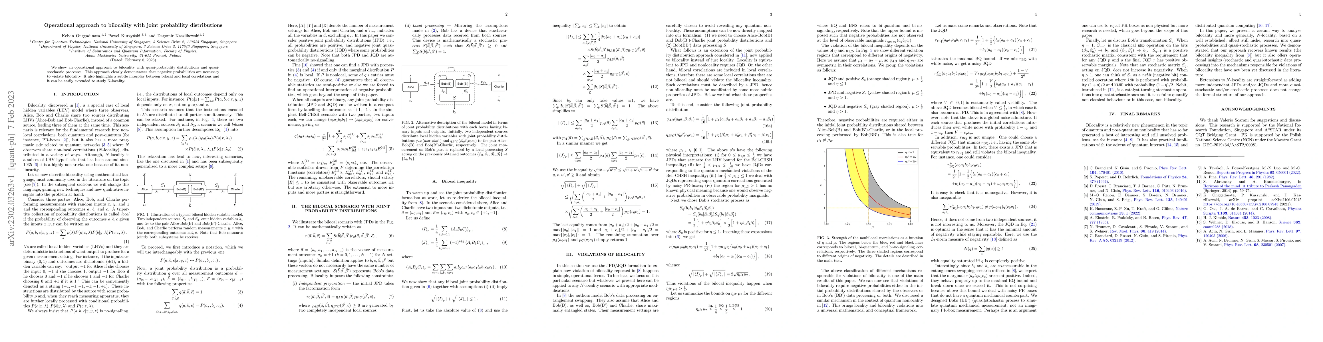 Thumbnail for Operational approach to bilocality with joint probability distributions