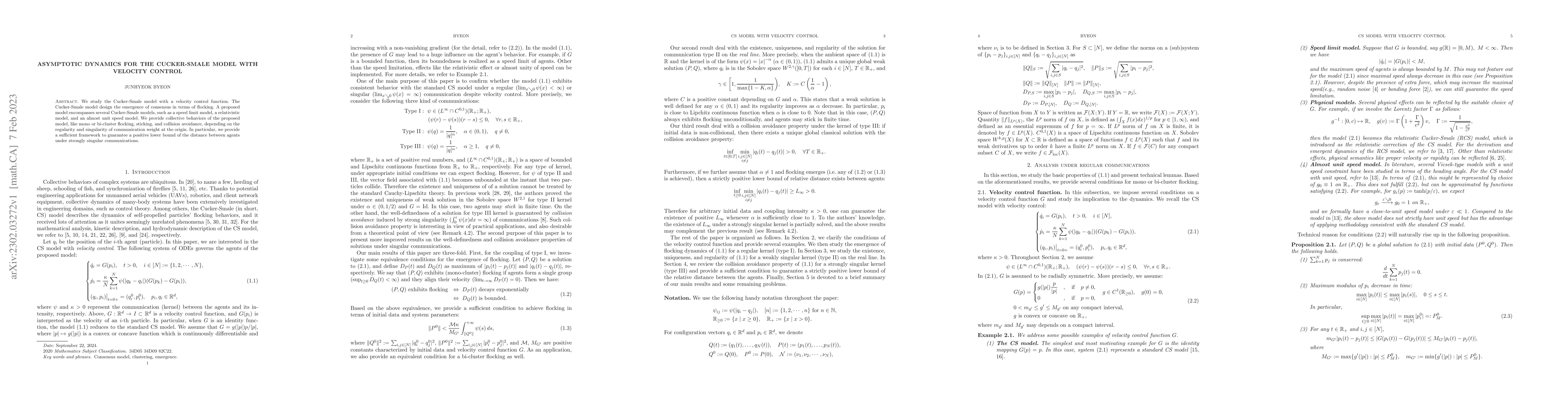 Thumbnail for Asymptotic dynamics for the Cucker-Smale model with velocity control