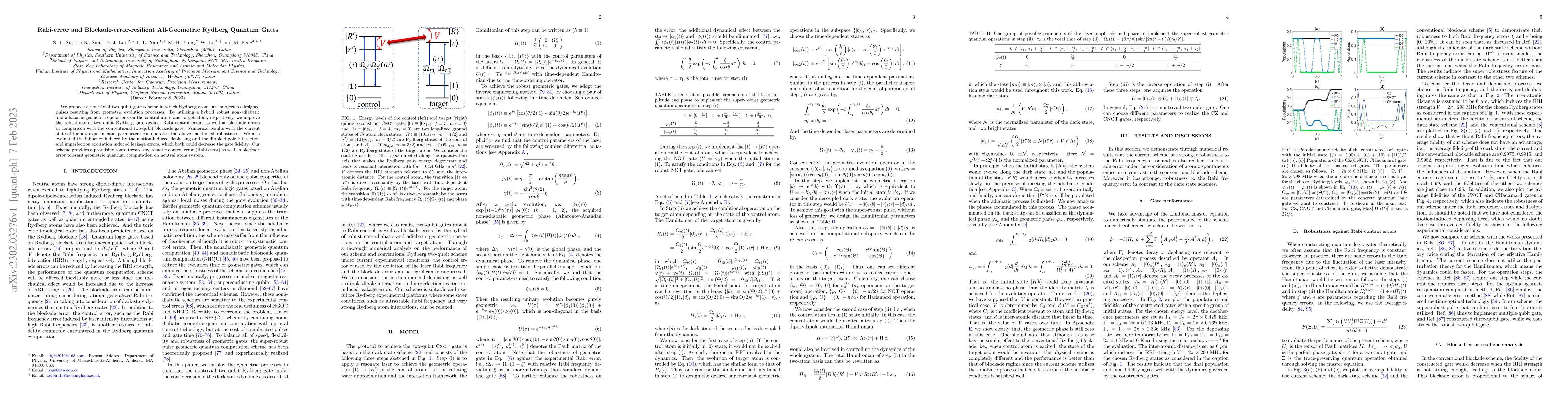Thumbnail for Rabi-error and Blockade-error-resilient All-Geometric Rydberg Quantum
  Gates