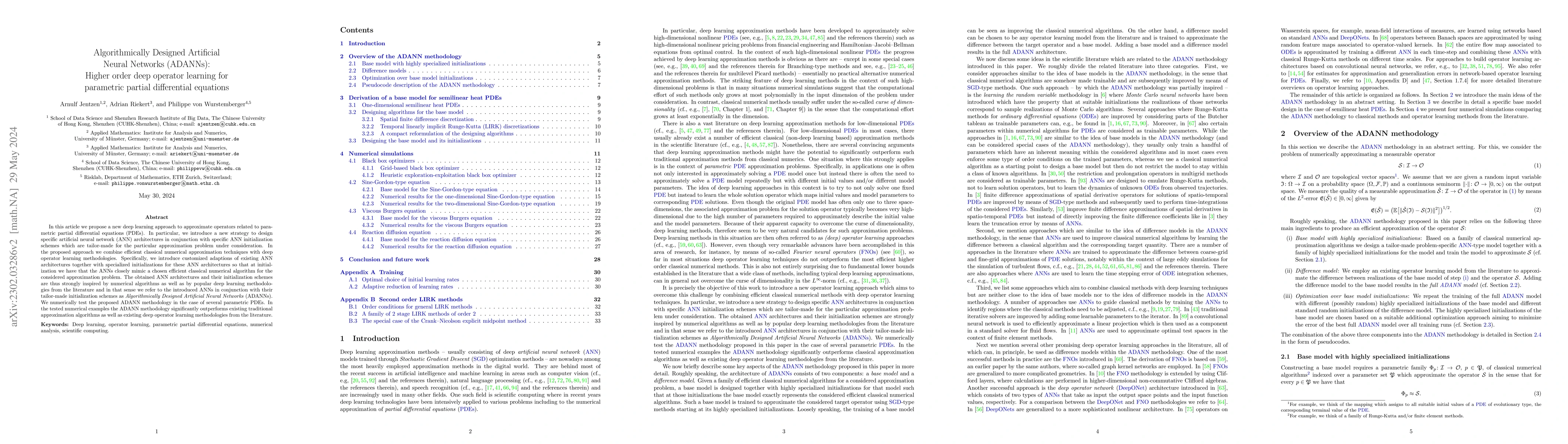 Thumbnail for Algorithmically Designed Artificial Neural Networks (ADANNs): Higher
  order deep operator learning for parametric partial differential equations