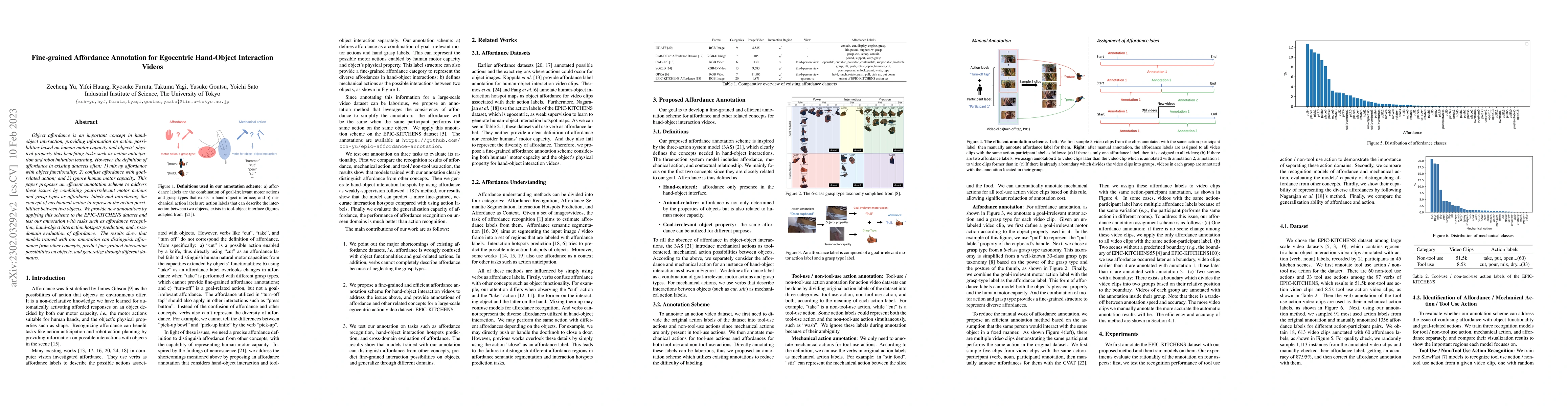 Thumbnail for Fine-grained Affordance Annotation for Egocentric Hand-Object
  Interaction Videos