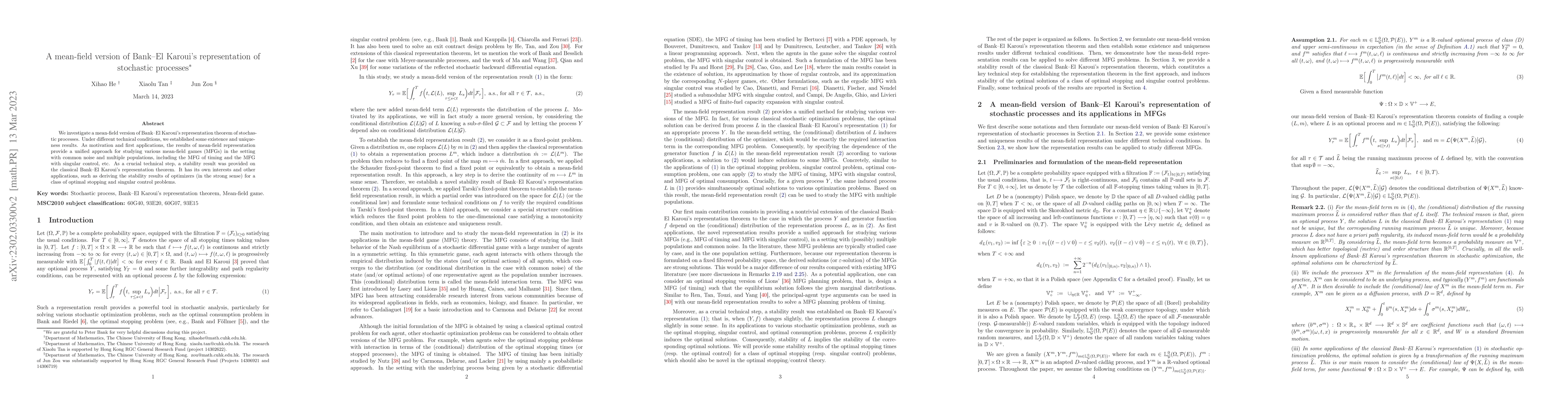 Thumbnail for A mean-field version of Bank-El Karoui's representation of stochastic
  processes