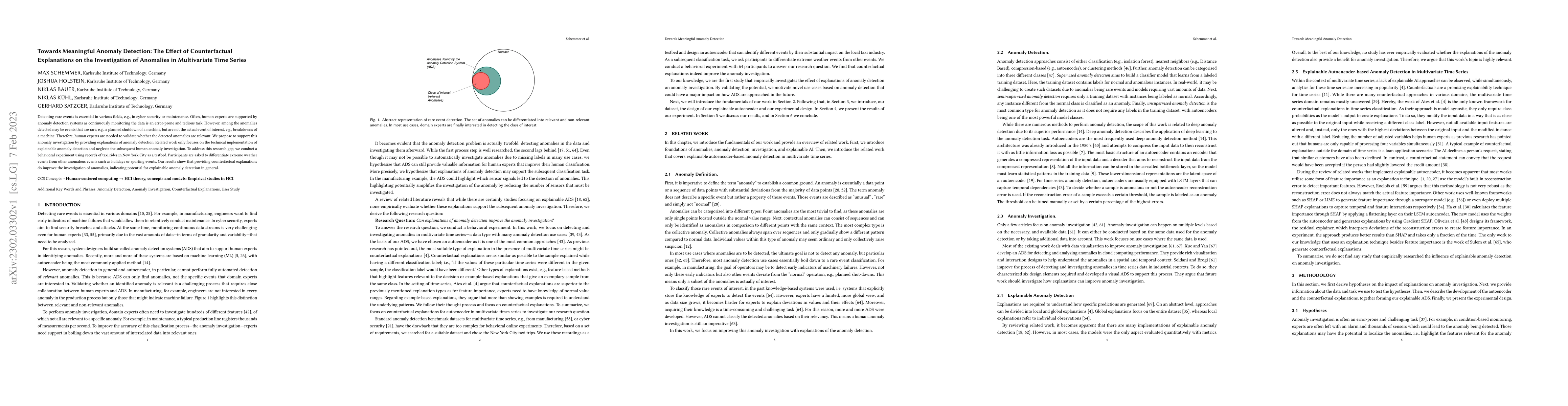 Thumbnail for Towards Meaningful Anomaly Detection: The Effect of Counterfactual
  Explanations on the Investigation of Anomalies in Multivariate Time Series