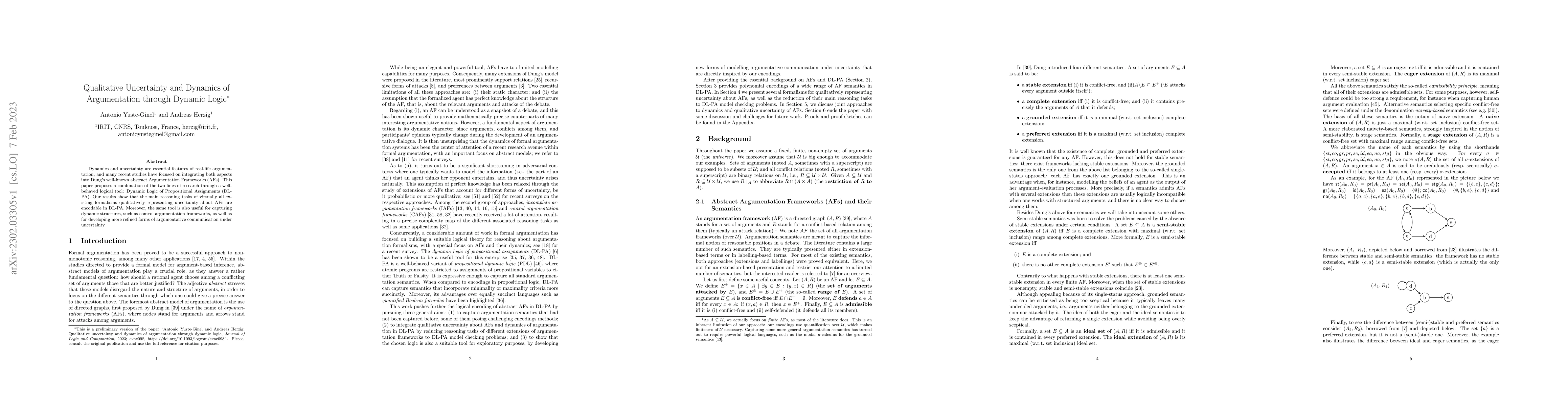 Thumbnail for Qualitative uncertainty and dynamics of argumentation through dynamic
  logic