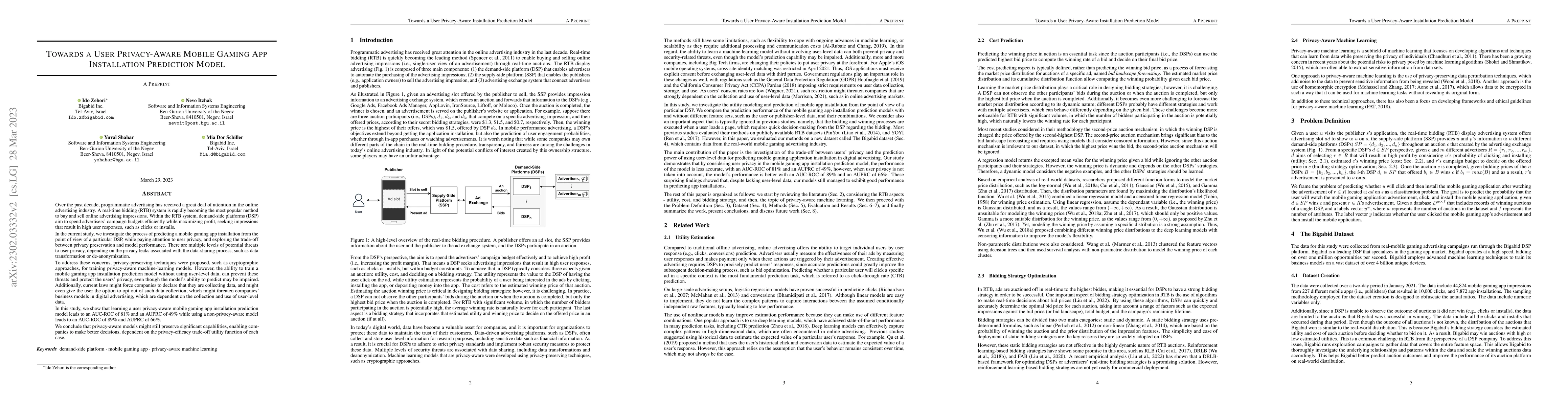 Thumbnail for Towards a User Privacy-Aware Mobile Gaming App Installation Prediction
  Model