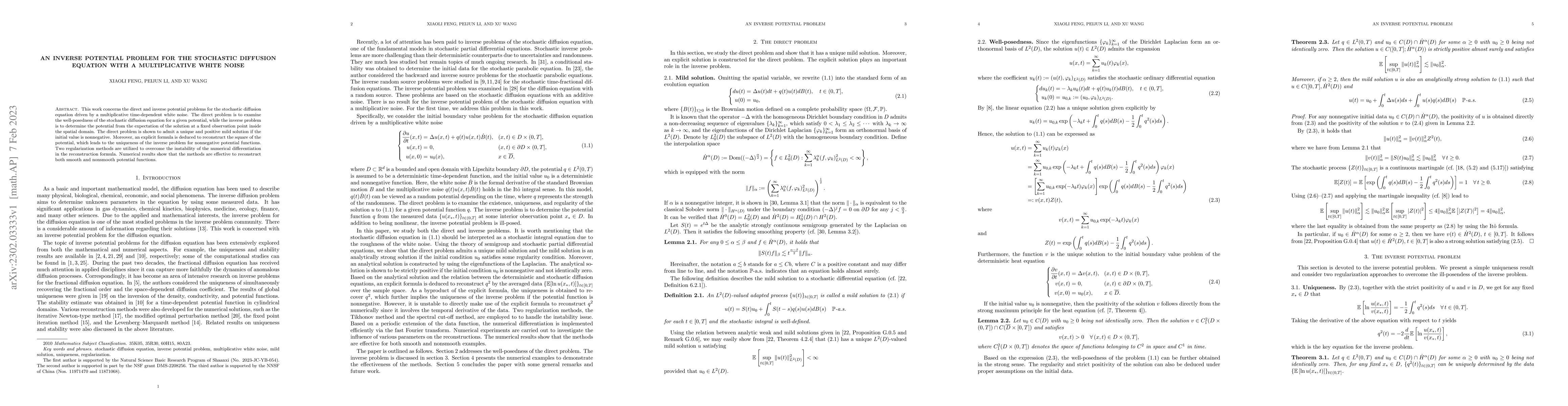 Thumbnail for An inverse potential problem for the stochastic diffusion equation with
  a multiplicative white noise