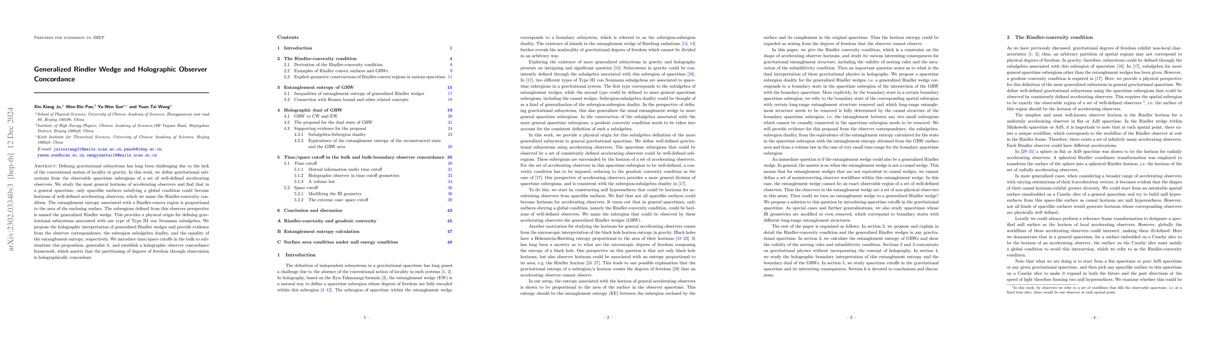 Thumbnail for Generalized Rindler Wedge and Holographic Observer Concordance