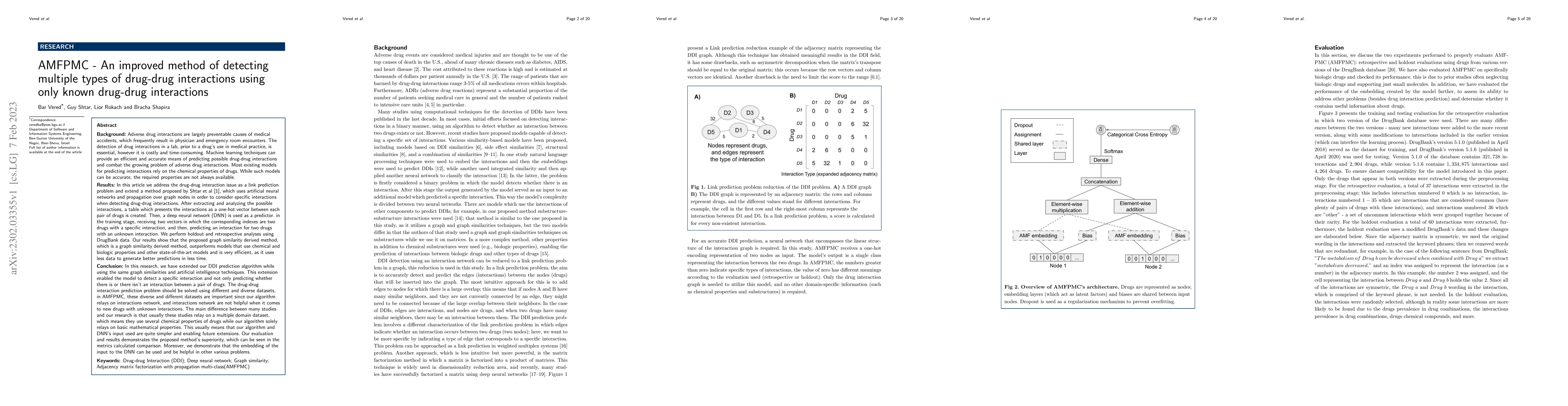 Thumbnail for AMFPMC -- An improved method of detecting multiple types of drug-drug
  interactions using only known drug-drug interactions
