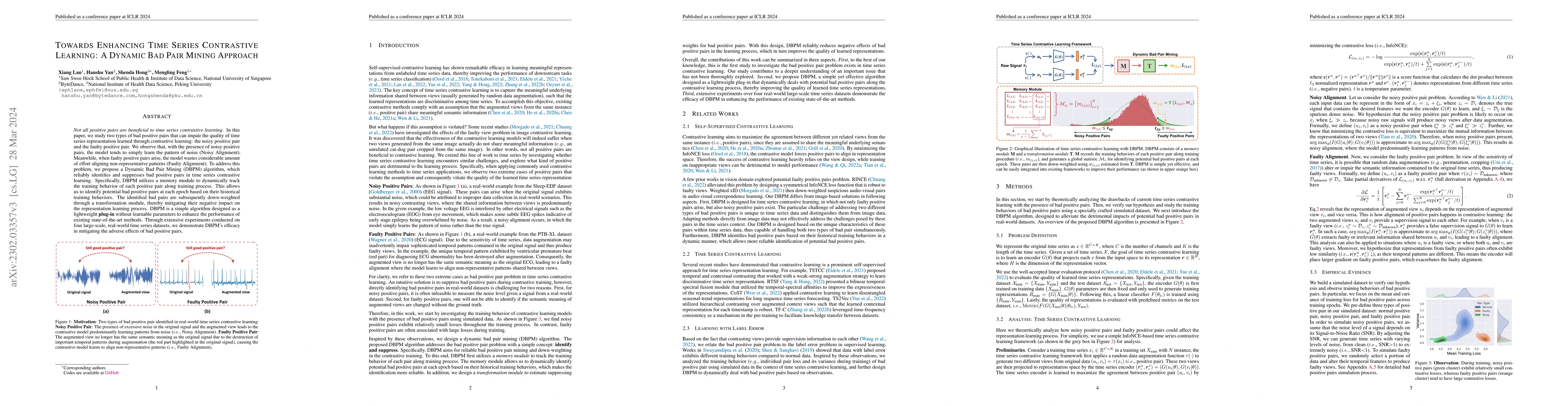 Thumbnail for Towards Enhancing Time Series Contrastive Learning: A Dynamic Bad Pair
  Mining Approach