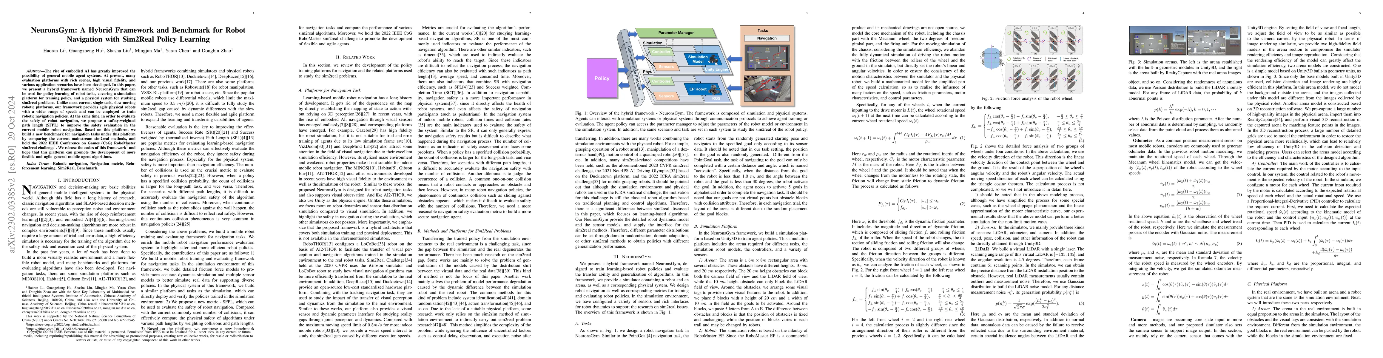 Thumbnail for NeuronsGym: A Hybrid Framework and Benchmark for Robot Tasks with
  Sim2Real Policy Learning