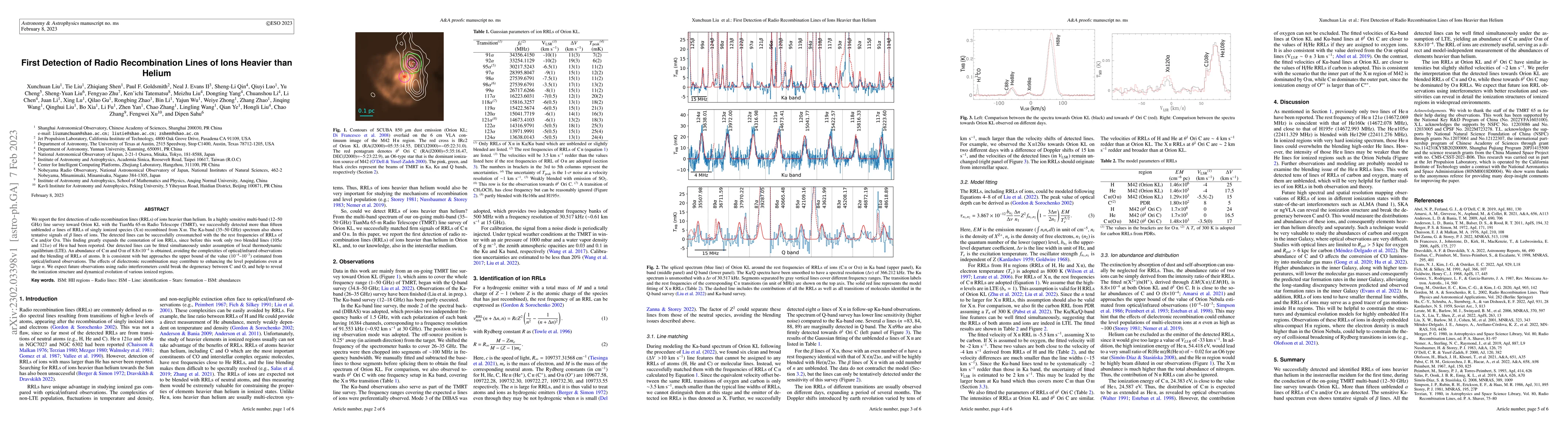 Thumbnail for First Detection of Radio Recombination Lines of Ions Heavier than Helium