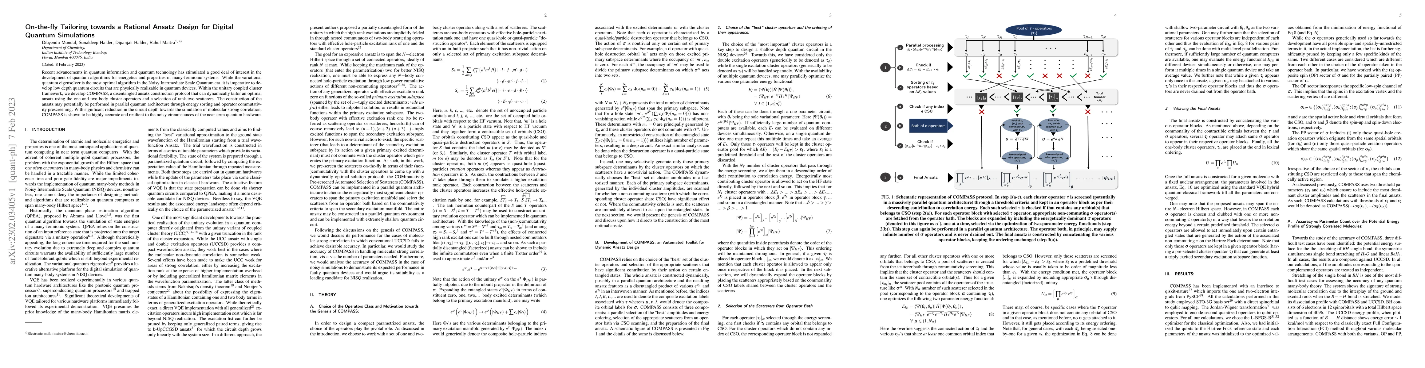 Thumbnail for On-the-fly Tailoring towards a Rational Ansatz Design for Digital
  Quantum Simulations