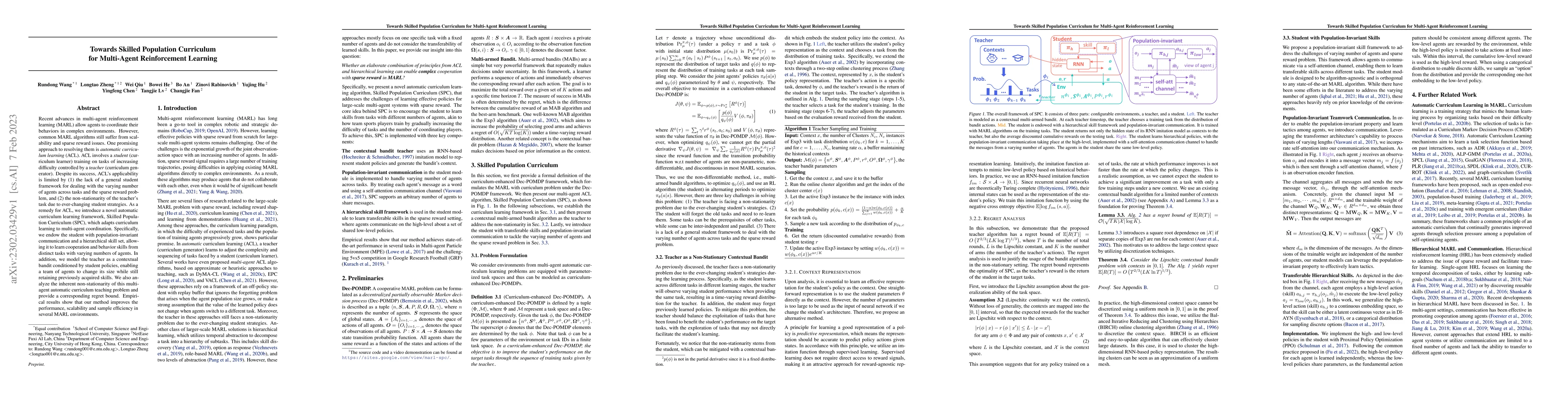 Thumbnail for Towards Skilled Population Curriculum for Multi-Agent Reinforcement
  Learning