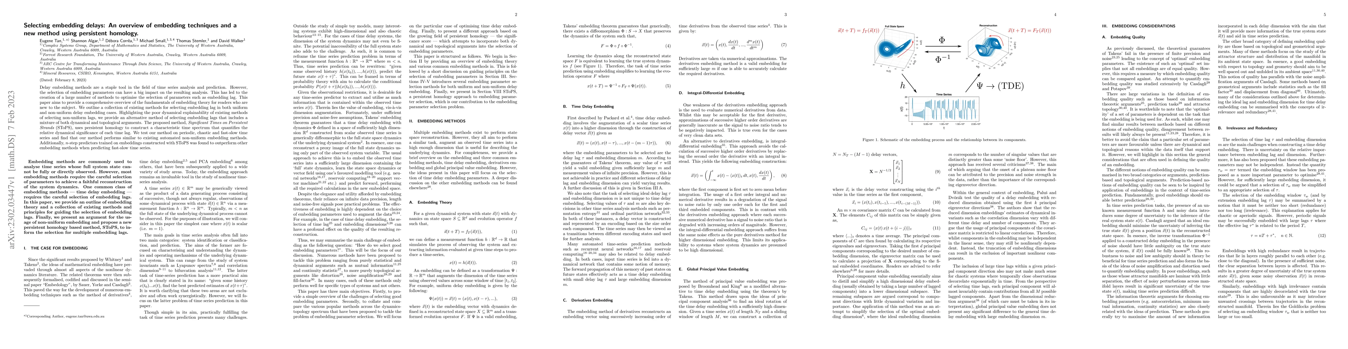 Thumbnail for Selecting embedding delays: An overview of embedding techniques and a
  new method using persistent homology