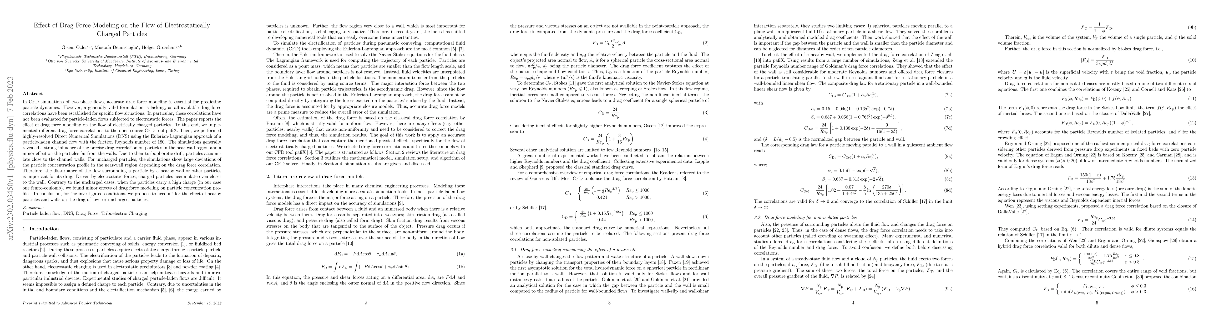 Thumbnail for Effect of Drag Force Modeling on the Flow of Electrostatically Charged
  Particles