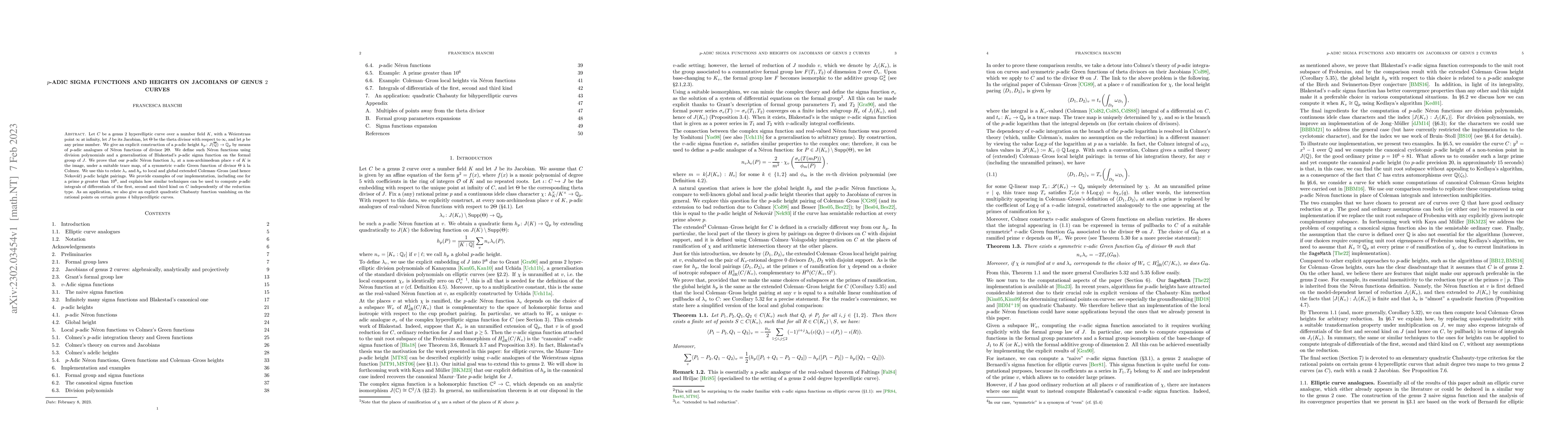 Thumbnail for p-Adic sigma functions and heights on Jacobians of genus 2 curves