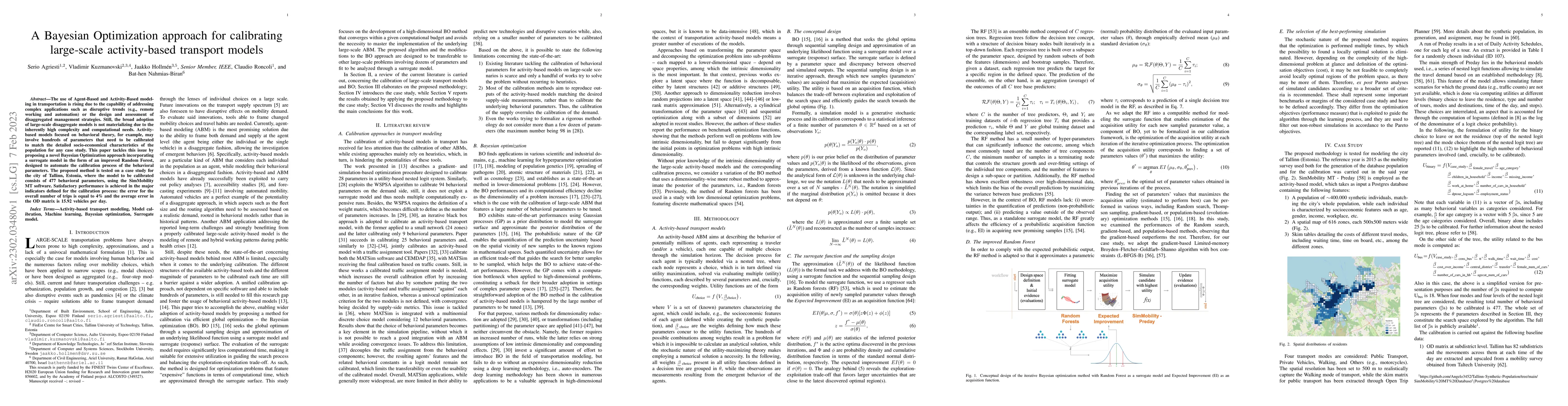 Thumbnail for A Bayesian Optimization approach for calibrating large-scale
  activity-based transport models