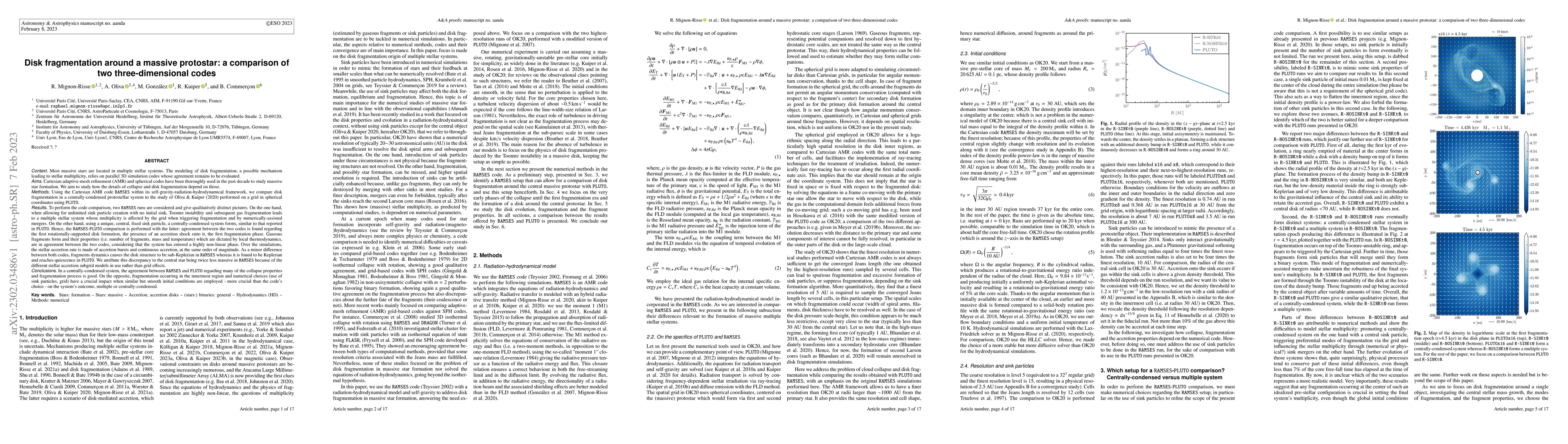Thumbnail for Disk fragmentation around a massive protostar: a comparison of two
  three-dimensional codes
