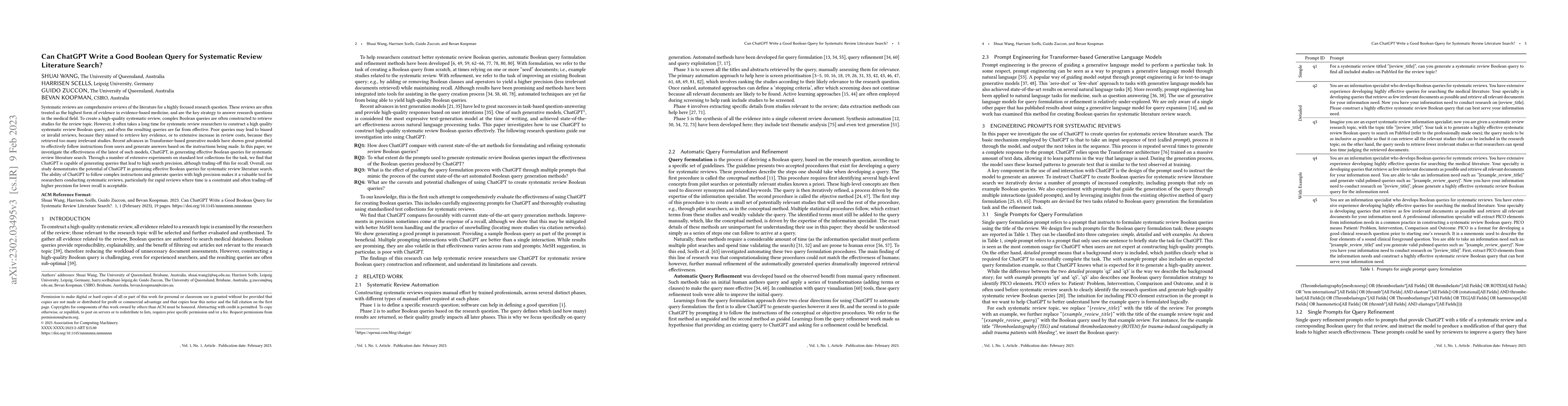 Thumbnail for Can ChatGPT Write a Good Boolean Query for Systematic Review Literature
  Search?