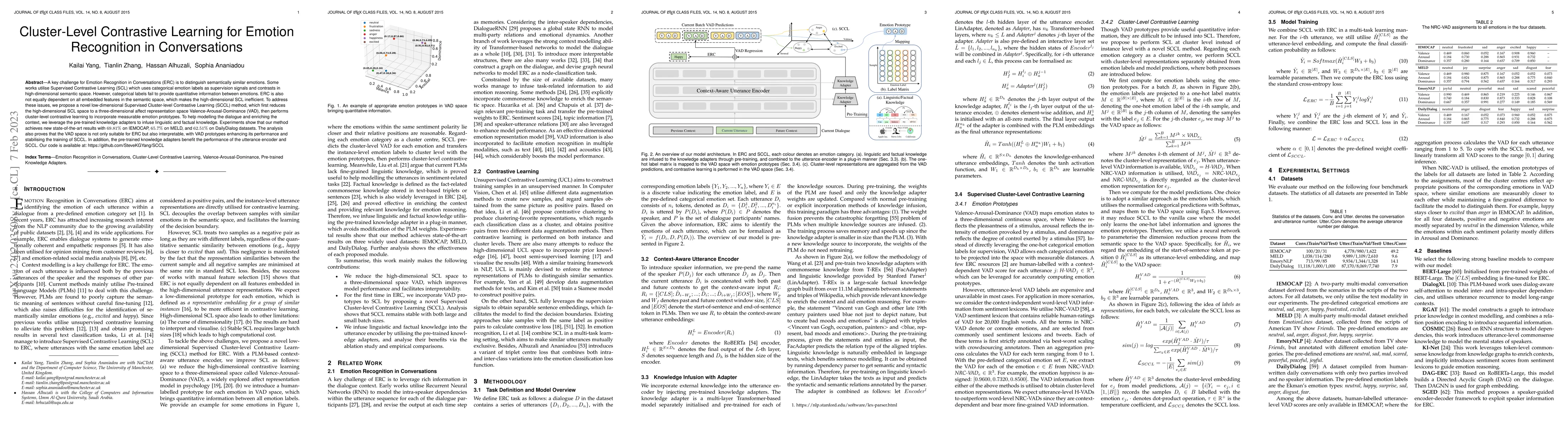 Thumbnail for Cluster-Level Contrastive Learning for Emotion Recognition in
  Conversations