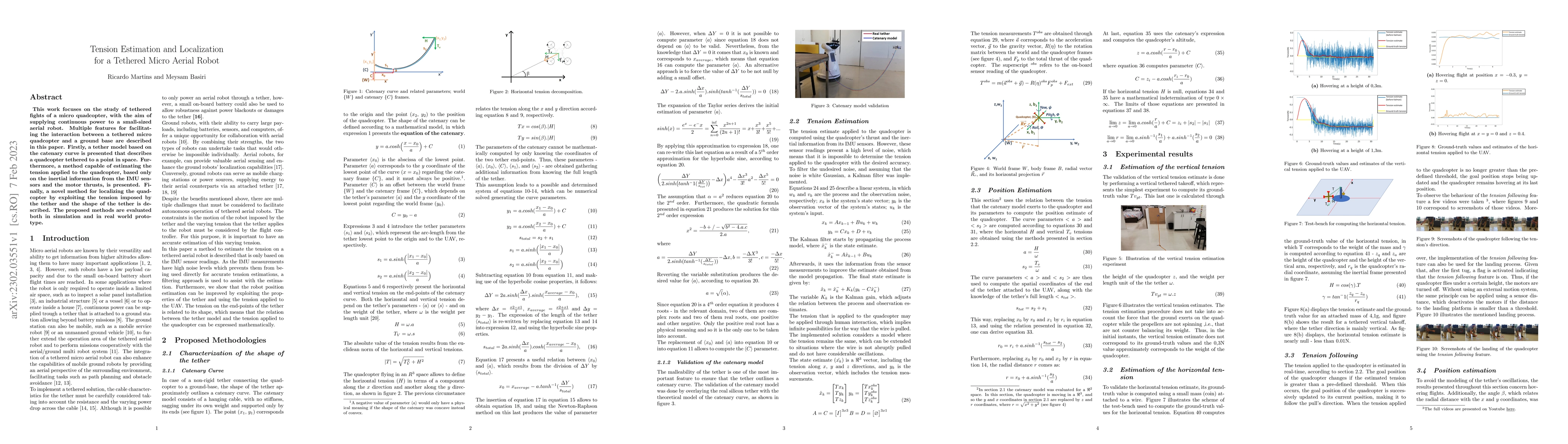Thumbnail for Tension Estimation and Localization for a Tethered Micro Aerial Robot