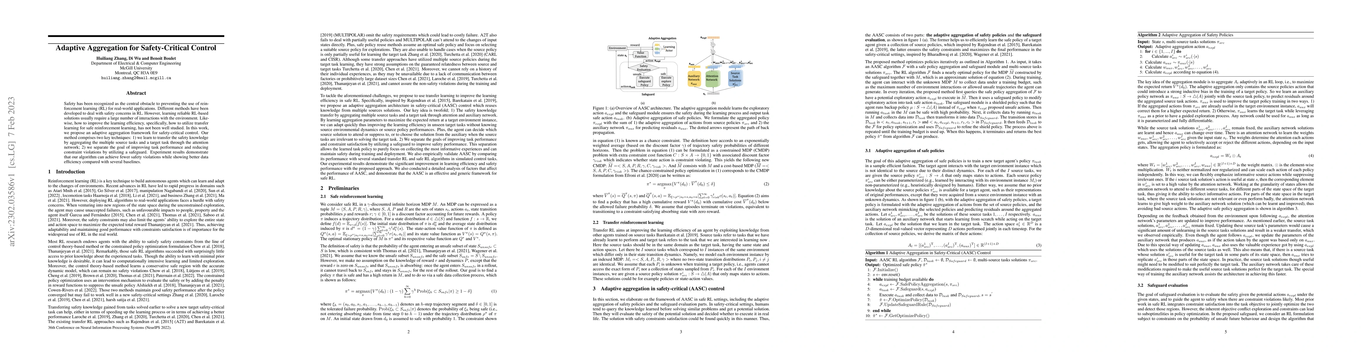 Thumbnail for Adaptive Aggregation for Safety-Critical Control