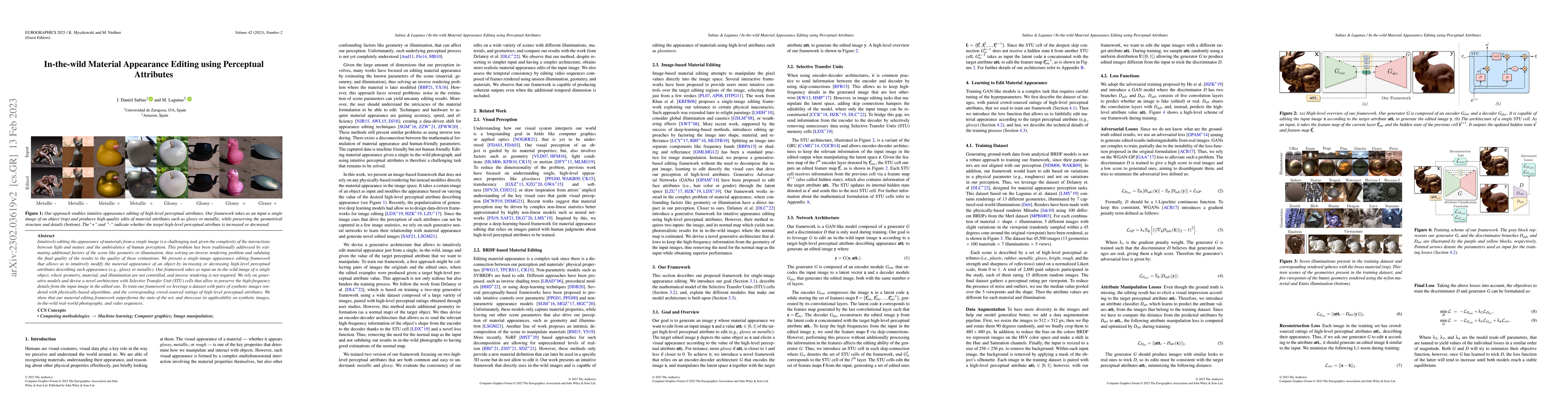 Thumbnail for In-the-wild Material Appearance Editing using Perceptual Attributes