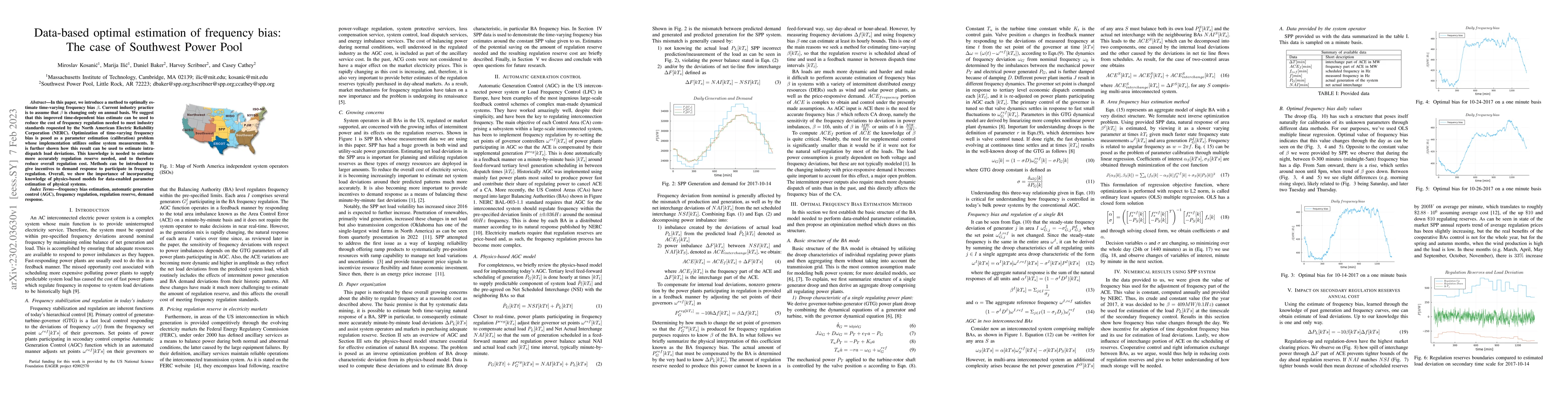 Thumbnail for Data-based optimal estimation of frequency bias: The case of Southwest
  Power Pool