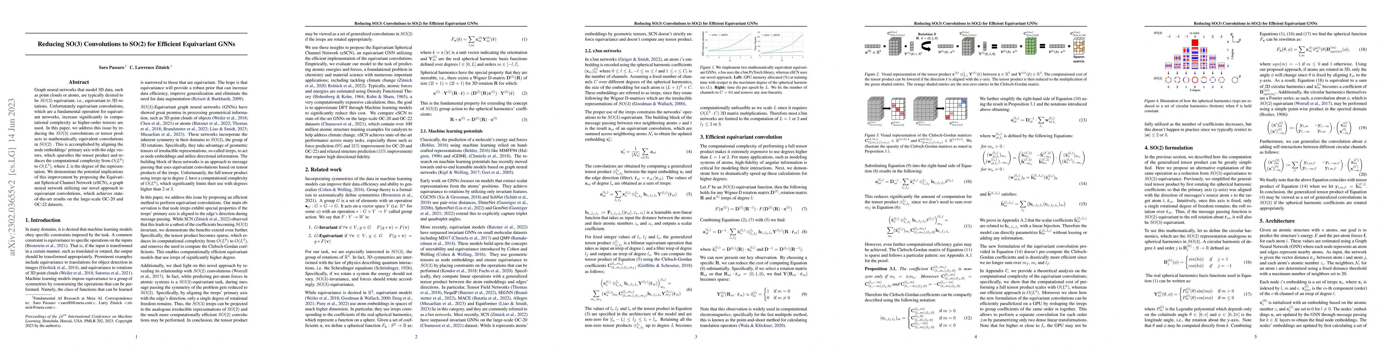 Thumbnail for Reducing SO(3) Convolutions to SO(2) for Efficient Equivariant GNNs
